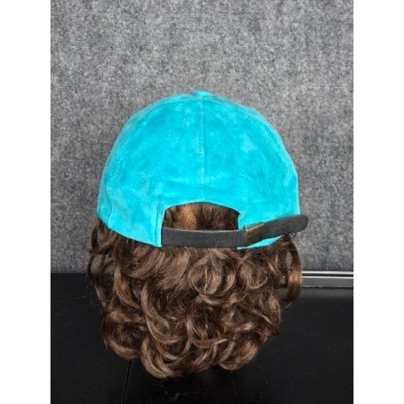 VTG Turquoise Suede Beaver Creek Baseball Cap Adjustable Ski Country Imports - Picture 2 of 9